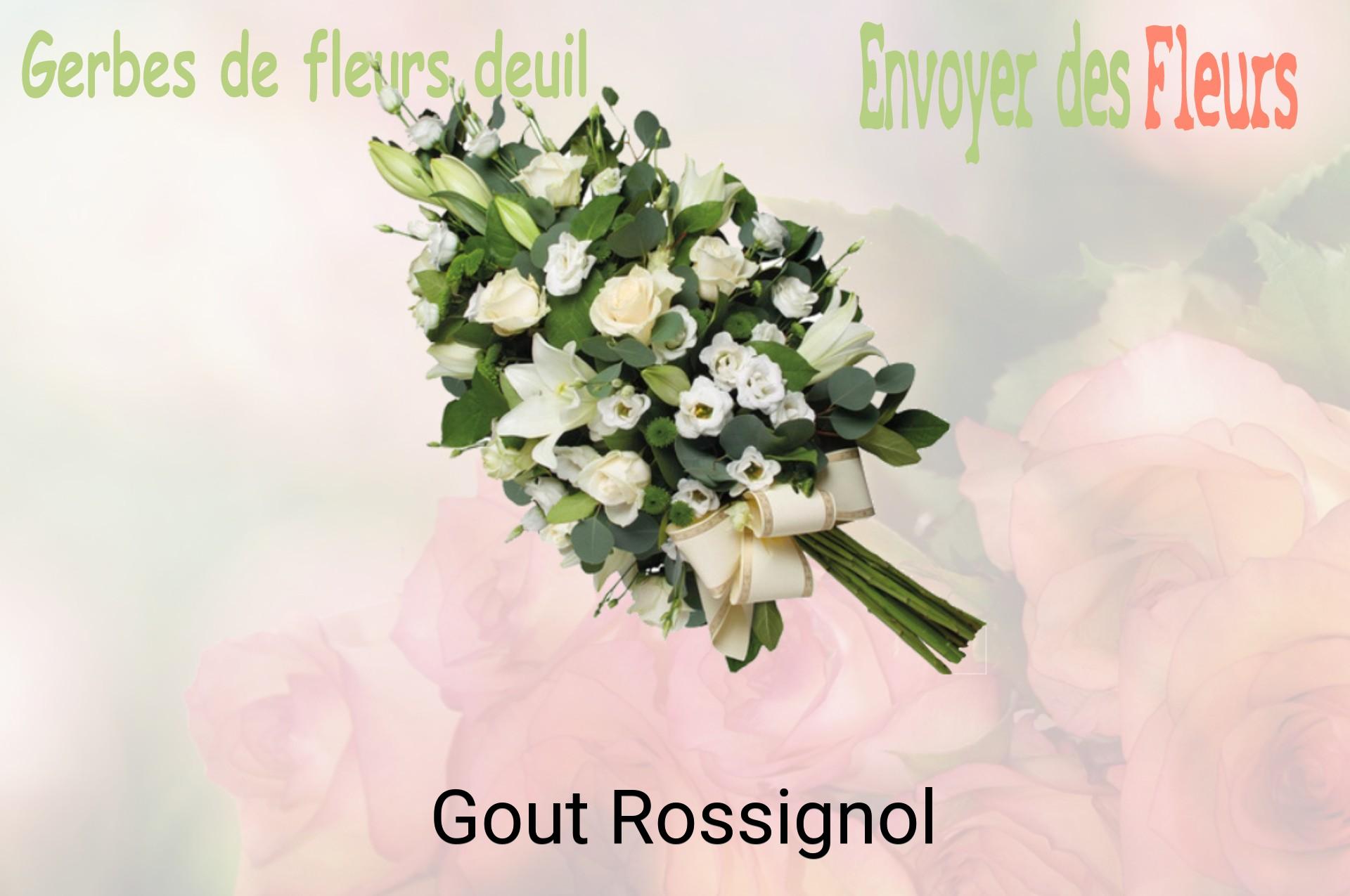 Gerbe de fleurs de deuil livrée à Gout-Rossignol